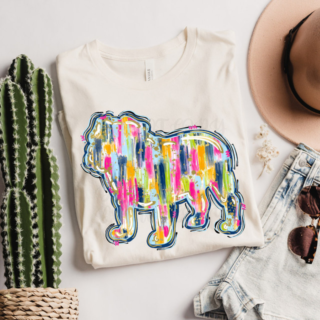 Brushstroke Bulldog DTF Heat Transfer