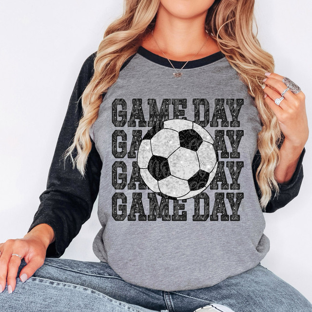 Game Day Soccer Faux Spangle DTF Heat Transfer