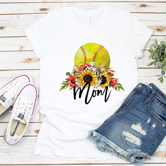 Floral Softball Mom Sublimation Transfer