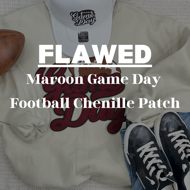 FLAWED Maroon Game Day Football Chenille Patch *READ DESCRIPTION*