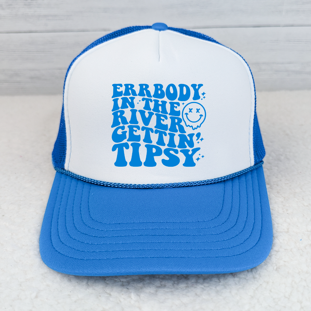 Errbody In The River NEON BLUE Hat/Pocket Screen Print Heat Transfer