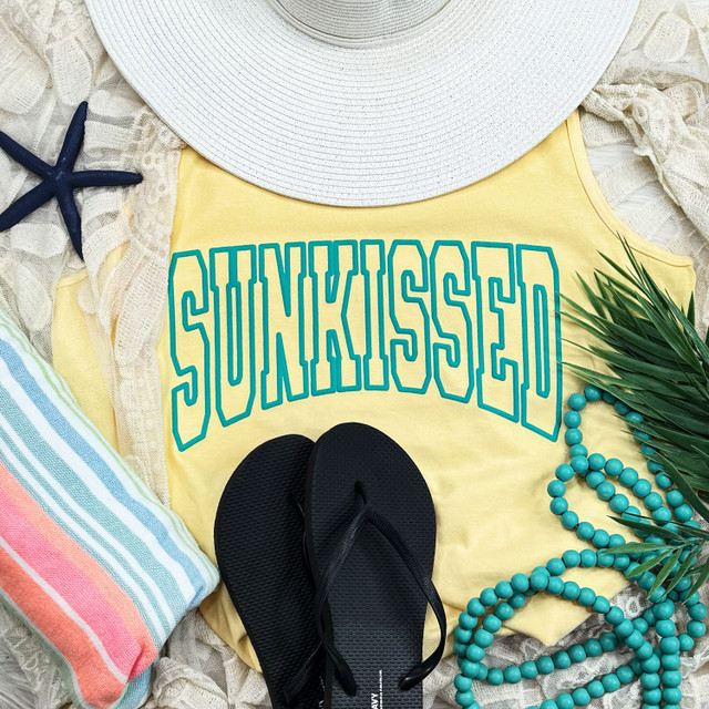 Sunkissed Turquoise PUFF Screen Print Heat Transfer