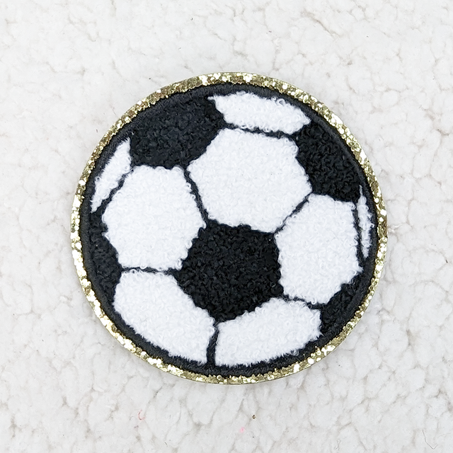 Soccer Ball Chenille Glitter HAT/POCKET Patch
