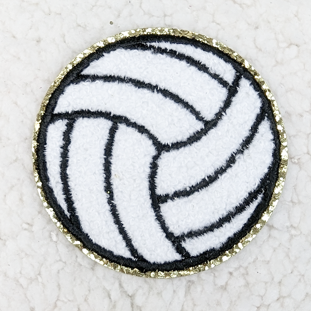Volleyball Chenille Glitter HAT/POCKET Patch