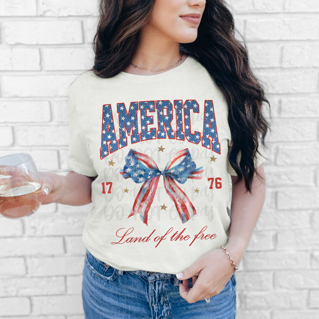 America Land Of The Free Coquette DTF Heat Transfer