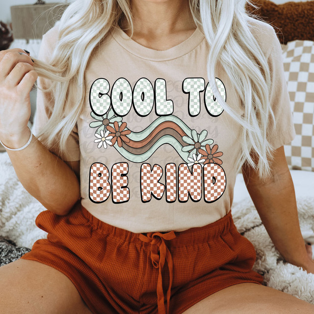 Cool To Be Kind Retro Checks DTF Heat Transfer