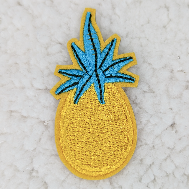 Yellow Pineapple Embroidered  HAT/POCKET Patch