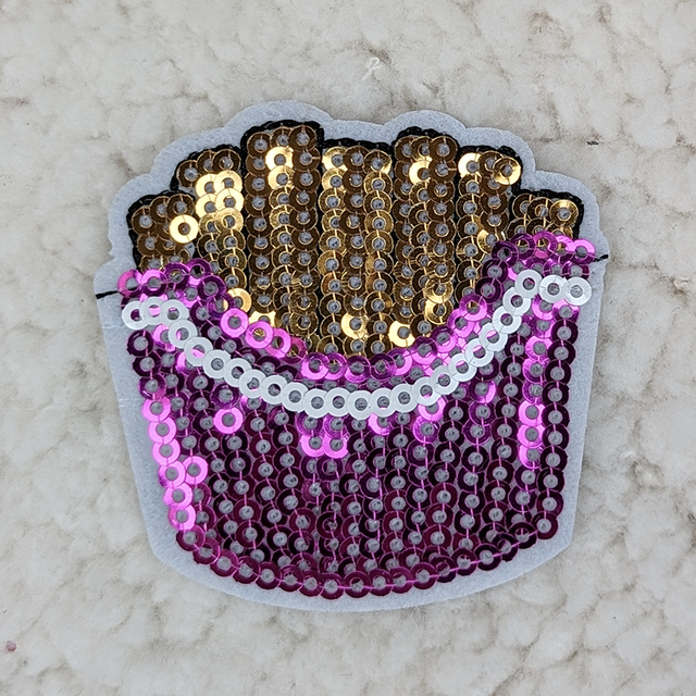 Fries Sequin HAT/POCKET Patch