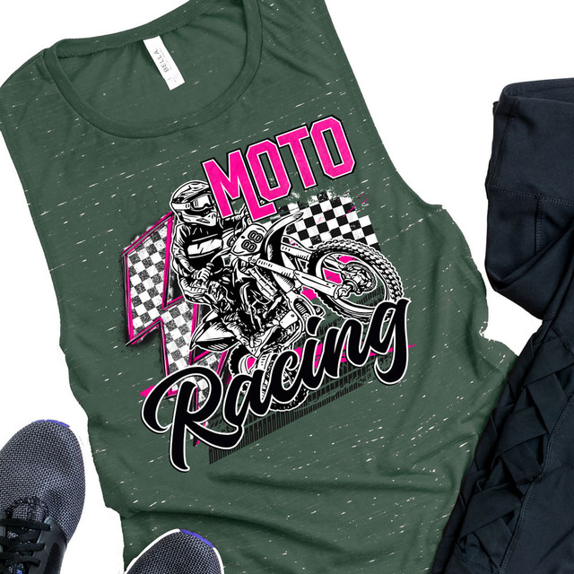 Moto Racing PINK DTF Heat Transfer