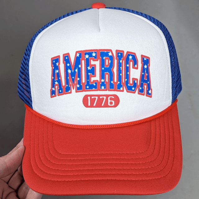 America 1776 PUFF Hat/Pocket Screen Print Heat Transfer
