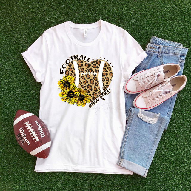 Football and fall floral leopard Sublimation Transfer