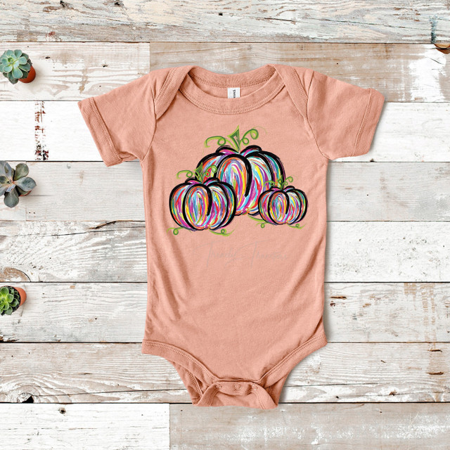 Colorful Pumpkins FINAL STOCK- INFANT Screen Print Heat Transfer