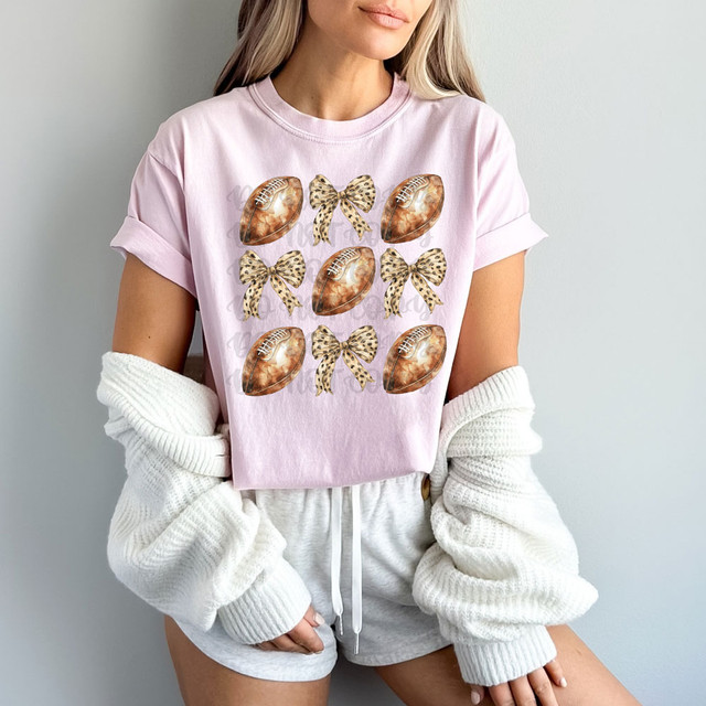 Football Bow Coquette DTF Heat Transfer