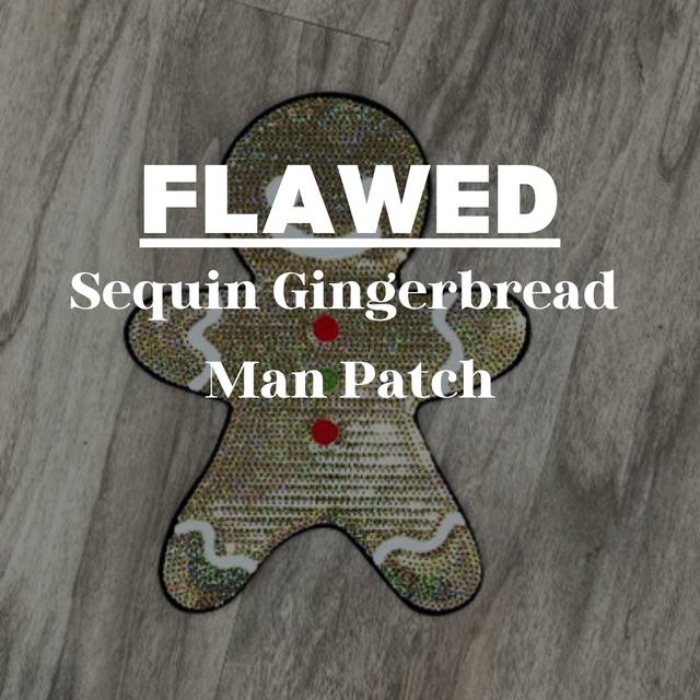 FLAWED Sequin Gingerbread Man Patch *READ DESCRIPTION*