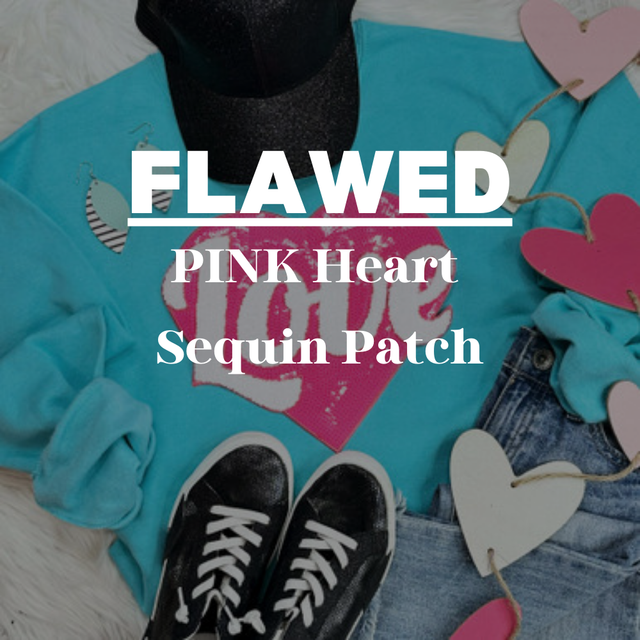 FLAWED PINK Heart Sequin Patch *READ DESCRIPTION*