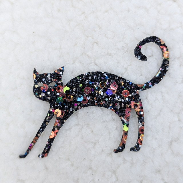 Glitter & Sequin CAT HAT/POCKET Patch 