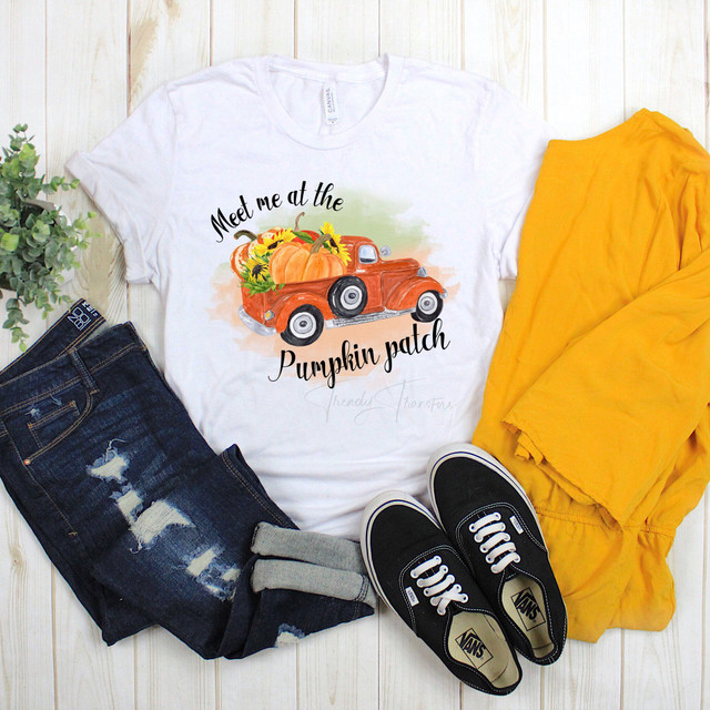 Meet me at the pumpkin patch vintage truck Sublimation Transfer