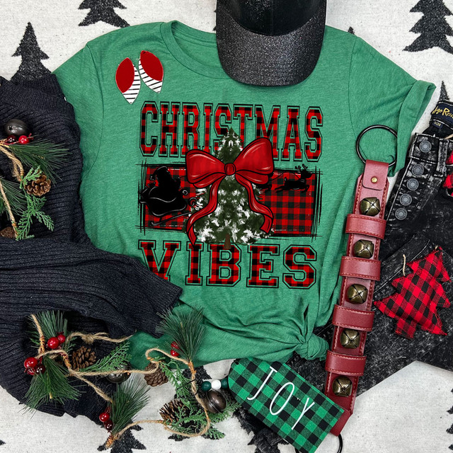 Christmas Vibes Buffalo Plaid DTF Heat Transfer