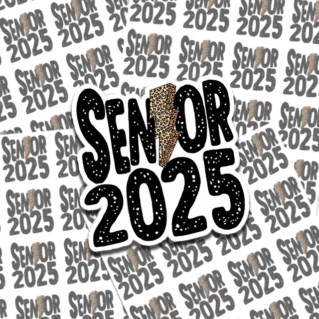 Senior 2025 Lightning Bolt Sticker Sheet