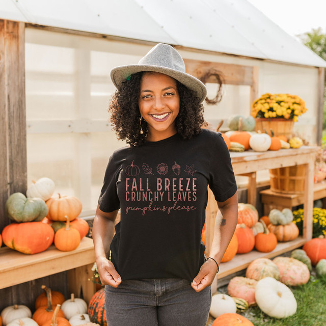 Fall Breeze Crunchy Leaves FAUX Metallic Effect DTF Heat Transfer 