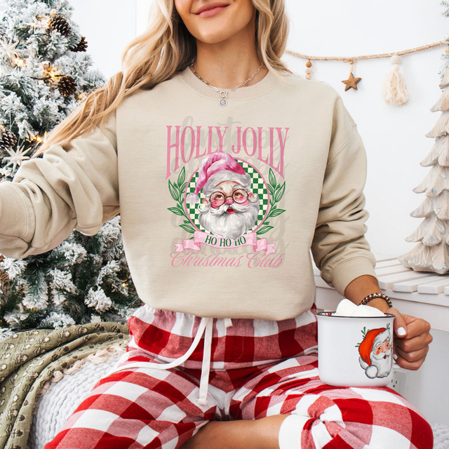 Holly Jolly Christmas Club DTF Heat Transfer