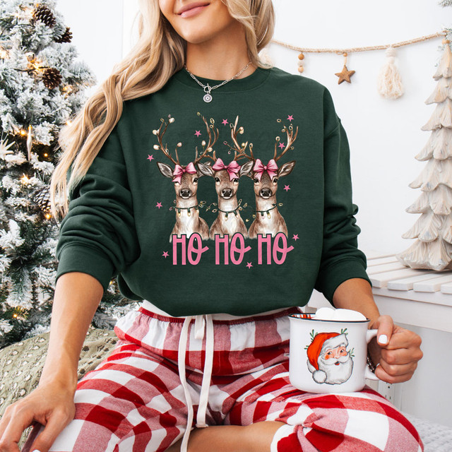 Ho Ho Ho Coquette Deer DTF Heat Transfer