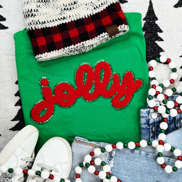 Red Chenille Jolly Patch