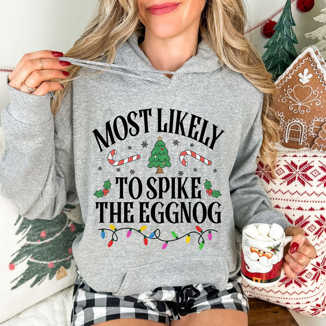 Most Likely To Spike The Eggnog Festive DTF Heat Transfer 