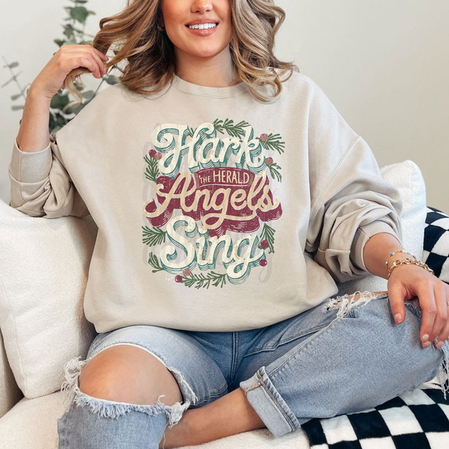 Hark The Herald Angels Sing DTF Heat Transfer 
