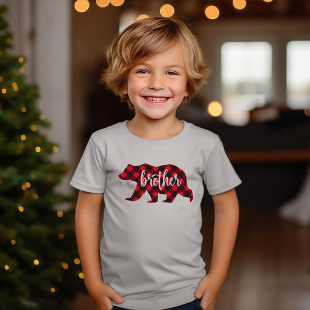 Brother Bear Red Buffalo Plaid DTF Heat Transfer