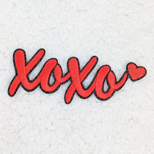 XOXO RED Embroidered HAT/POCKET Patch 