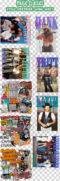 Music Classics Premade 22x60 Gang Sheet DTF Heat Transfer, colorful collage of musical themes, band pictures, and musical instruments.