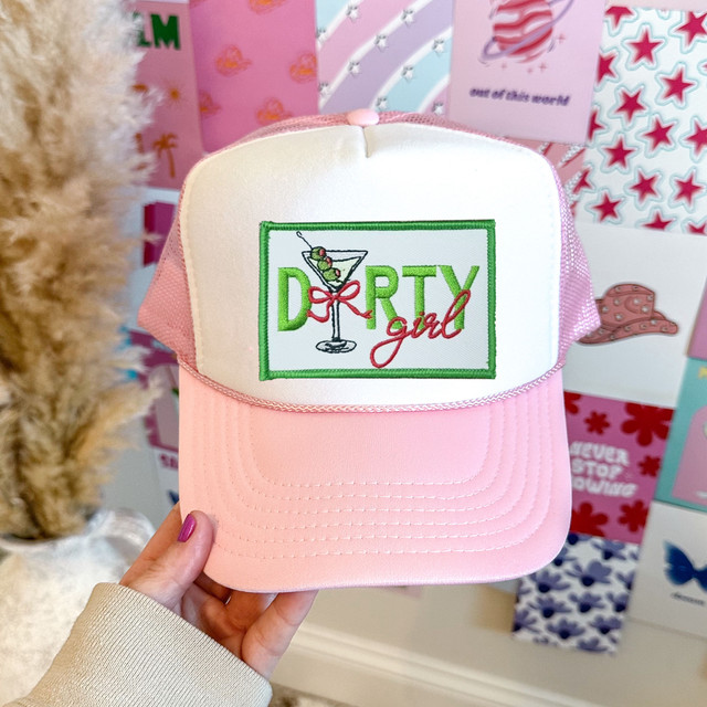 Dirty Girl Martini Embroidered HAT Patch