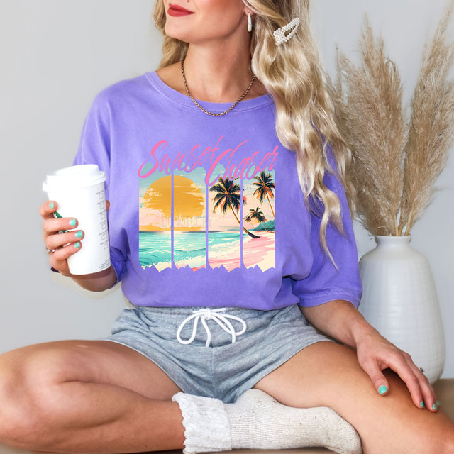 Sunset Chaser Beach Scene DTF Heat Transfer