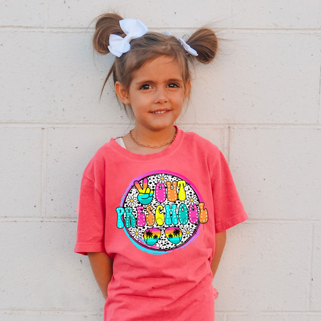 Retro Peace Out Preschool DTF Heat Transfer