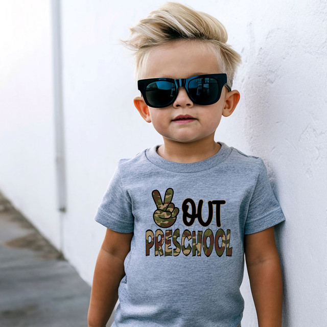 Camo Peace Out Preschool DTF Heat Transfer