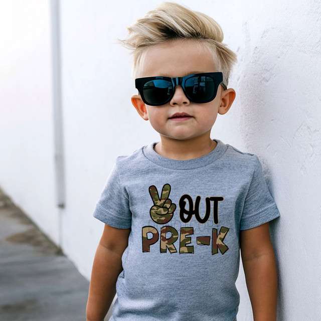 Camo Peace Out Pre-K DTF Heat Transfer