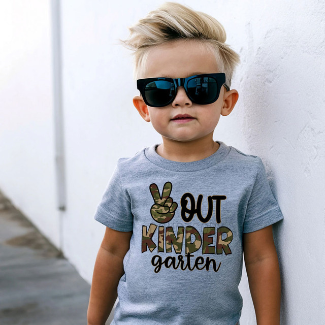 Camo Peace Out Kindergarten DTF Heat Transfer