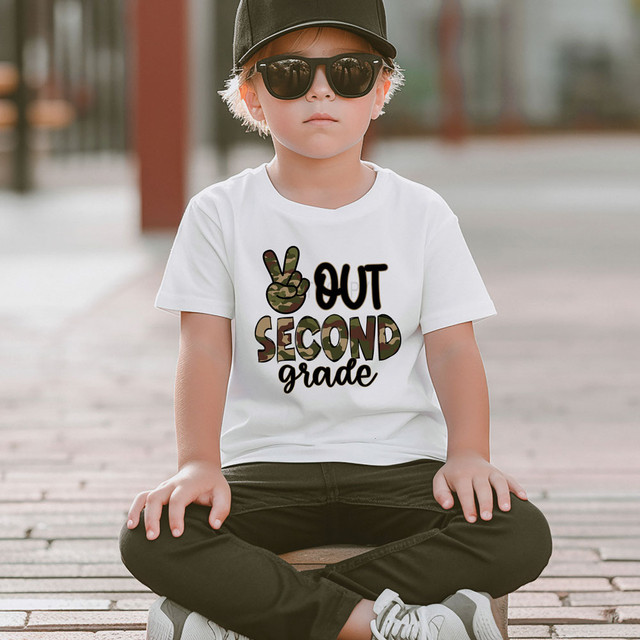 Camo Peace Out Second Grade DTF Heat Transfer