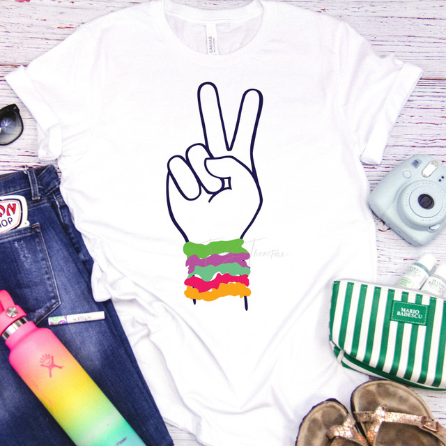 VSCO Peace Sign Scrunchies Hand Sublimation Transfer VSCO Peace Sign Scrunchies Hand Sublimation Transfer