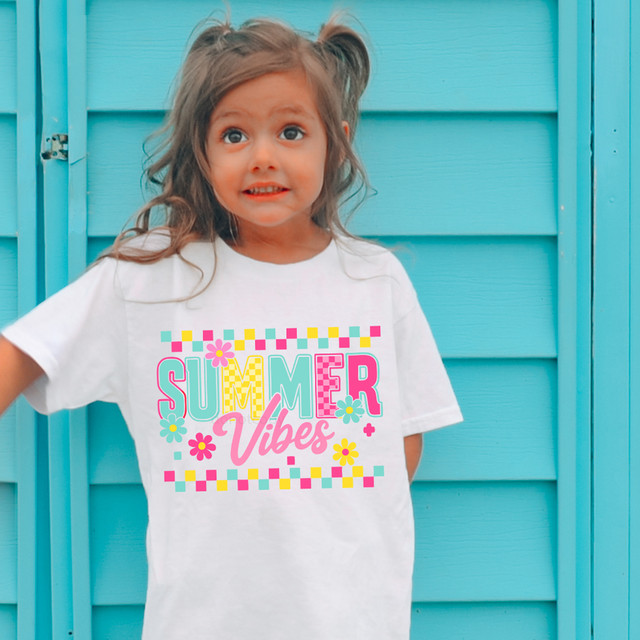 Summer Vibes Retro Flowers DTF Heat Transfer