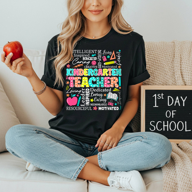 Kindergarten Teacher Word Art DTF Heat Transfer