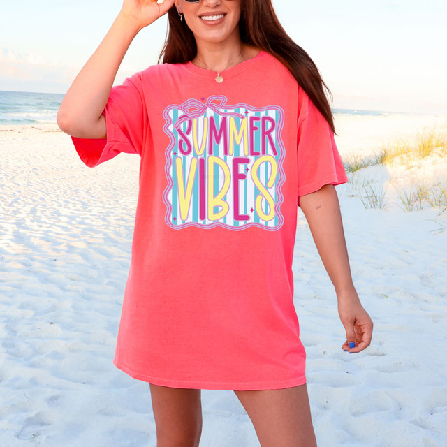 Summer Vibes Bow DTF Heat Transfer