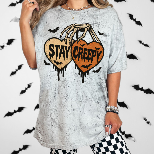 Stay Creepy Skeleton Heart DTF Heat Transfer