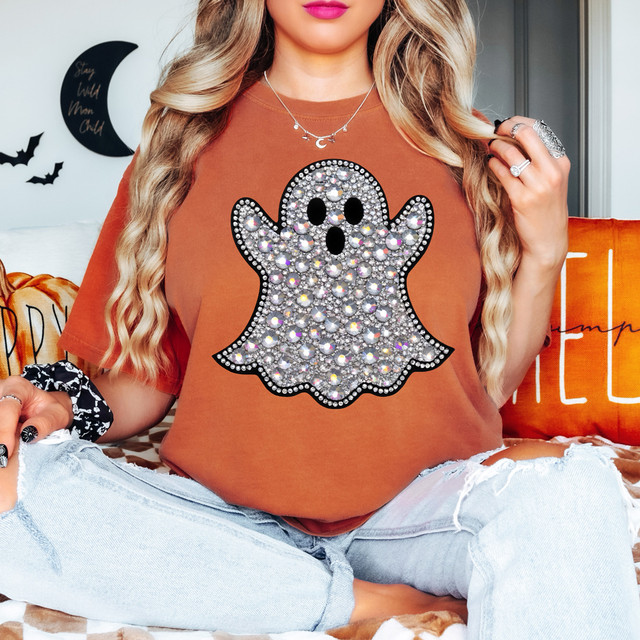 Faux Rhinestone Ghost DTF Heat Transfer