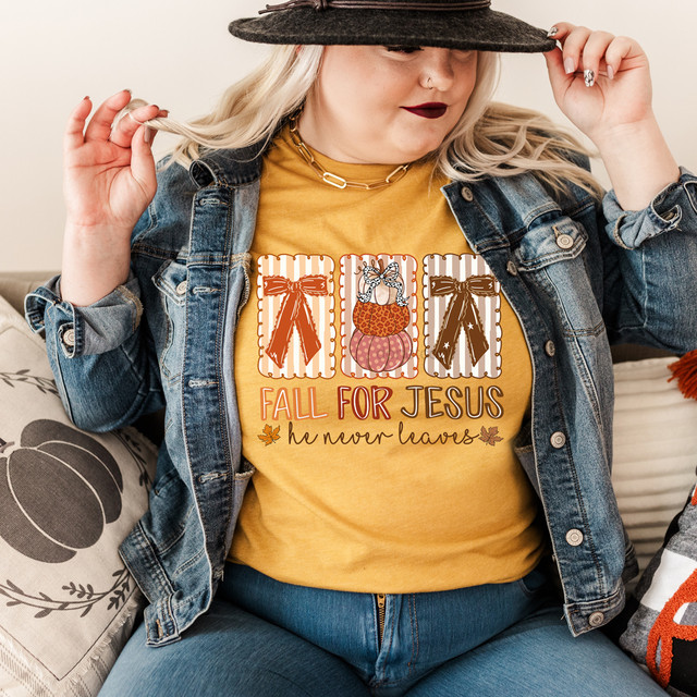 Fall For Jesus Bows DTF Heat Transfer