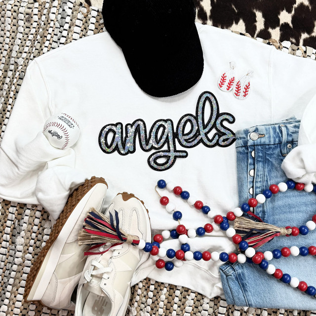 Angels Sequin Patch, glitter embroidered angel wings patch accessory for clothing.