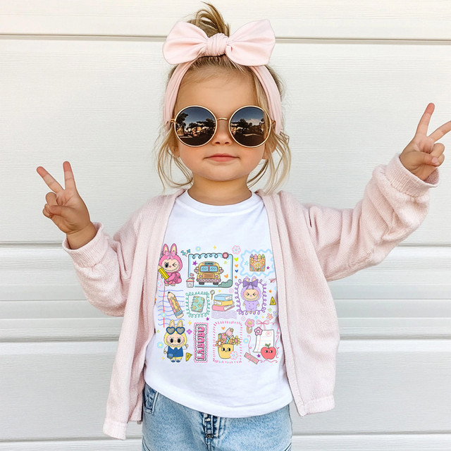 Back-to-School Labubu DTF Heat Transfer for T-Shirts & More
