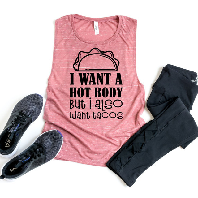 Want A Hot Body But Also Tacos Screen Print Transfer