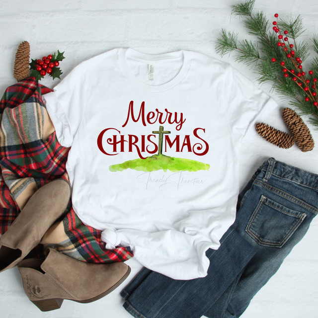 Merry ChrisTmas Cross Sublimation Transfer